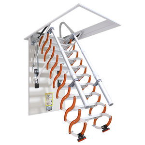 <span class=keywords><strong>Escalier</strong></span> de <span class=keywords><strong>grenier</strong></span> télescopique électrique automatique au design moderne en acier au carbone, capacité de charge de 300 lb, hauteur extensible de 12,5 pieds - Product Image 6