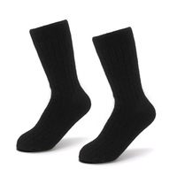 Personnalisé Grande Taille Double Aiguille Robe Équipage Hommes Chaussettes Solide Couleur Peigné Rayure Respirant Casual Sport Haute 100 Cachemire Chaussettes