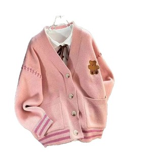 Nouveau Cardigan Décontracté Coréen en <span class=keywords><strong>Mohair</strong></span> Tricoté Style Halter avec Boutons et Dentelle pour Femme – Look Superposé Automne/Hiver, Col en V - Product Image 5