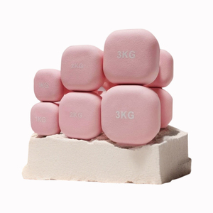 LADYGLOW <span class=keywords><strong>Haltères</strong></span> en caoutchouc pour femmes, équipement de musculation à domicile, <span class=keywords><strong>haltères</strong></span> carrés caoutchoutés, vente en gros - Product Image 1