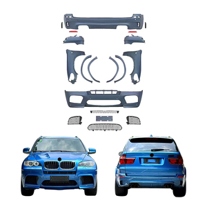 Nouveau kit carrosserie OUER pour BMW X5 E70 2007-2013 : pare-chocs avant et arrière avec découpes pour feux antibrouillard, installation par visserie - Product Image 1
