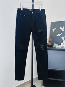 Jeans Bootcut Vintage di Lusso Strappati con Ricamo Rosso per Uomo, Vendita all'Ingrosso Transfrontaliera - Product Image 6