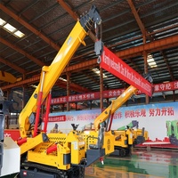 Guindaste Aranha Hidráulico Autopropelido com Esteiras de Borracha e Motor Yanmar, Altura de Elevação de 22m para Manutenção de Pontes e Reparo de Rodovias