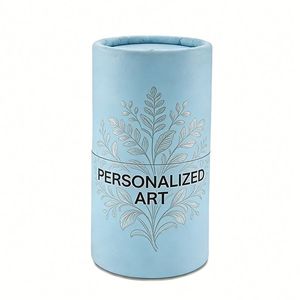Boîte cadeau rigide personnalisée en carton cylindrique avec fonction d'auto-érection, finition mate et vernis UV pour bougies - Product Image 1