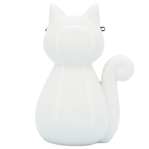 Statuetta di Gatto con Occhiali, Scultura Animale in Porcellana per Arredamento Casa e Ufficio, Statua Glamour da Esposizione - Product Image 5