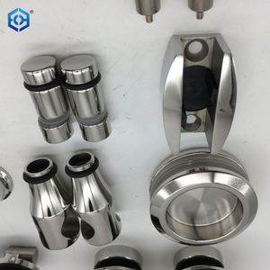 Herrajes para puertas corredizas de vidrio sin marco de acero inoxidable cromado para duchas - Product Image 6