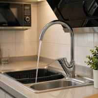 Robinet de cuisine au design classique moderne, eau chaude et froide, alliage de zinc, noyau en céramique, adapté aux cuisines d'hôtels et d'appartements