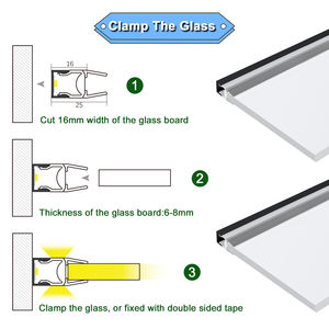 Estante de Vidrio Iluminado de Alta Gama para Boutique, Luz de PC Lechosa de 3 Lados, Marco de Aluminio de 8 mm - Product Image 4