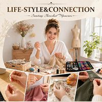 Kit de couture portable pour débutants et professionnels, 213 pièces, design Art Déco, petite taille