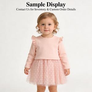 Vestido de Tule Personalizado para Menina, Manga Longa de Algodão, Roupa de Festa Princesa com Renda, ODM OEM - Product Image 2