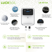 Luckboil LB-HG16A Chauffe-eau mural instantané sans réservoir en plastique, à économie d'énergie, avec verrouillage enfant intelligent pour eau potable directe