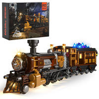 Funwhole F9006 Série Steam Punks Modèle de Dirigeable Attrapeur de Gare avec Éclairage LED, Blocs de Construction pour Enfants
