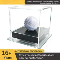 Cube de présentation en acrylique transparent personnalisé, anti-poussière, pour balles de baseball et de golf signées, boîte de rangement transparente pour collection