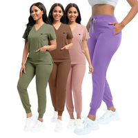 Ensembles de jogging respirants unisexes sur mesure pour hôpitaux, blouses chirurgicales infroissables en tissu peigné élasthanne à élasticité avancée 2025