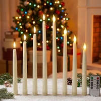 Télécommande 10 touches avec minuterie, bougie LED électronique cylindrique à longue tige, lampe décorative en plastique pour ambiance de mariage
