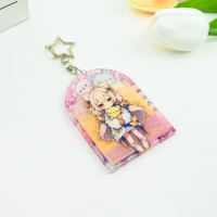 Porte-clés et breloques personnalisés en acrylique, écologiques, avec photo numérique, à paillettes liquides flottantes, épaissis, en plastique, thème anime et dessin animé