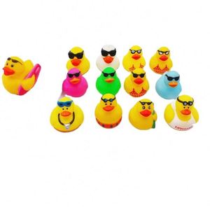 Wholesale Custom Logo 2 Inch New Glasses-Wearing Duck Water <b>Bathing</b> & Beach Play Stress Relief Toy Factory - Product Image 2
