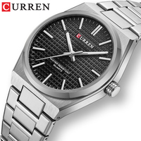 Jam Tangan Quartz Pria CURREN 8439 Fashion, Stainless Steel, Jarum Bercahaya, Jam Tangan Bisnis untuk Pria Wanita Kekasih Reloj