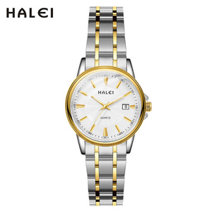 Montre à quartz pour femme HALEI en acier inoxydable, étanche 3 ATM, affichage de la date, mouvement japonais, vente en gros - Product Image 1