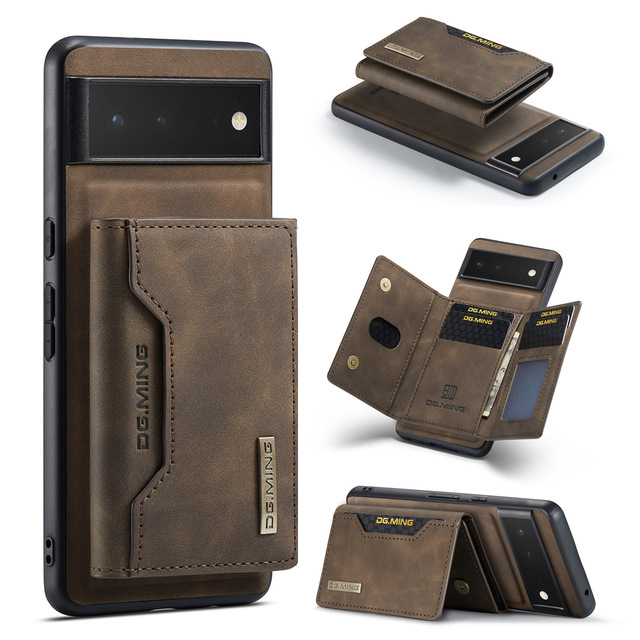 Business Retro 2 in 1 PU Leather Cover for Google Pixel 9/9 Pro Separable Magnetic Wallet Case Card Slot Holder Case