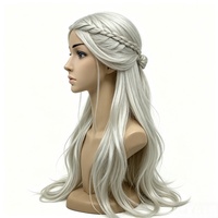 Perruque Princesse Demi-Attachée Tressée Brun Châtain, Postiche Complet pour Cosplay, Accessoire de Déguisement pour Anniversaire, Jeu de Rôle et Spectacles