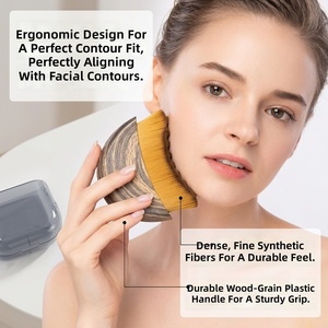 Synthetic Fiber Face Brush <b>Set</b> Plastic Handle Lymphatic Contour <b>Gua</b> <b>Sha</b> Eye Neck Facial Care Massage Brushes Customizable - Product Image 4