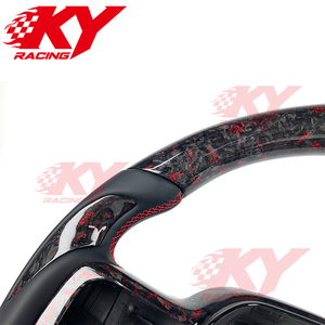 พวงมาลัยหนังแท้คาร์บอนไฟเบอร์ฟอร์จ สำหรับรถฟอร์ด F150 F250 F350 LT XLT เชลบี้ แร็ปเตอร์ เรนเจอร์ เอ็กซ์พลอเรอร์ SVT แบบปรับแต่งได้ - Product Image 2