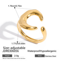 Bague ajustable Gaovo en acier inoxydable plaqué or 18 carats, hypoallergénique et étanche, pour femme, idéale au quotidien et pour les soirées