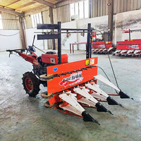 Mini moissonneuse-batteuse à moteur diesel pour herbe de bambou impériale, foin d'été, avec boîte de vitesses assortie, machine à couper la paille de soja et de maïs