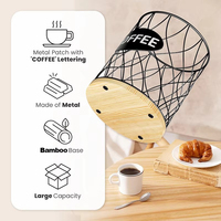 Grande Capacité Keurig K Tasse Organisateur Carrousel Cafetière Capsule Porte Distributeur avec Base en Bois
