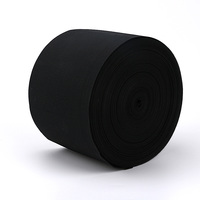 Bande élastique tricotée en gros d'usine, noir et blanc, 20 mm, 25 mm, 30 mm, 50 mm, 70 mm