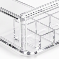 Boîte de rangement transparente en acrylique Calic avec couvercle coulissant, 10 compartiments, pour accessoires de figurines, taille personnalisée, vente en gros OEM