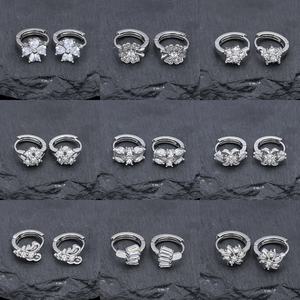 Pendientes de Aro JXX de Latón de Alta Calidad, Plateados, con Circonitas, Diseño de Mariposa, Joyería Moderna para Mujer, para Regalo - Product Image 1