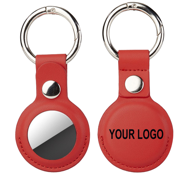 Fashionable Tag Protective Case with Leather Pet Anti-Lost Tracker Key Ring Cover