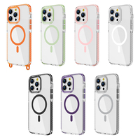 Coque de protection ultra transparente avec chargement magnétique sans fil pour iPhone 16, avec bord en TPE anti-jaunissement et dos rigide en PC