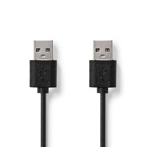 <b>Usb</b> <b>2.0</b> <b>Cable</b> A Male To Male 2m Black Data Transfer - Product Image 1