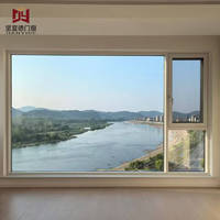 Ventana Abatible de Diseño Moderno de PVC con Doble Vidrio Templado, a Prueba de Insectos y Viento, Tamaño Personalizado