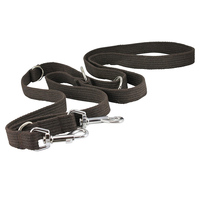 Laisse de chien à double fermoir réglable de 1 pouce de large en toile de coton Laisse de chien multifonctionnelle européenne à 6 voies