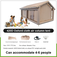 YJ Home Tente de camping gonflable portable de luxe Oxford imperméable et coton élégant pour tente en toile de voyage en plein air
