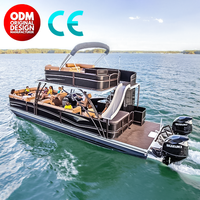 Meilleur Kinocean Personnalisable Ponton Double Pont de 30 pieds Bateau Yacht de Luxe Nouveau Bateau de Passagers et de Fête Événementielle avec Toboggan Touristique