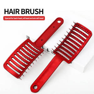 Haarstyling-Werkzeuge LOGO Kunden spezifische Farbe Kunststoff Nylon Massage Haar bürste Curved <span class=keywords><strong>Vent</strong></span> Detanling Haar bürste für schnelleres Föhnen - Product Image 3