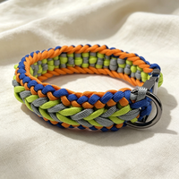 Collier pour chien en paracorde tressé, durable, tissé à la main, de qualité supérieure, avec boucle rapide et anneau en D pour la randonnée en plein air, l'entraînement, accessoires pour animaux de compagnie