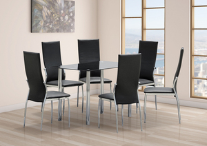 Malaysia 2026 Malaga Metal <b>Glass</b> Modern Non-Foldable Dining <b>Tables</b> <b>and</b> <b>Chairs</b> Set - Product Image 5