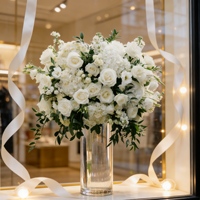 Boule de fleurs colorée de luxe pour centre de table de mariage, 50 cm/60 cm, roses artificielles en soie faites à la main pour mariages et fêtes
