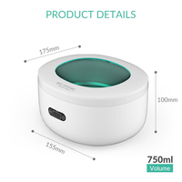 Nettoyeur à ultrasons portable GT-F6 en acier inoxydable 35W pour bijoux et appareils dentaires, 40kHz, numérique, capacité 750ml, usage domestique