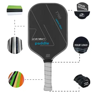 Koolstofvezel Oem Pickleball Peddel 14Mm Wit Handvat Controle T700 Pro Pickleball Peddel