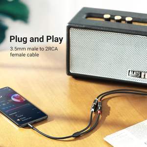 Pour câble Aux <span class=keywords><strong>RCA</strong></span> 3.5mm mâle adaptateur mâle conducteur en cuivre plaqué or Hi-Fi son Y séparateur 1/8 connecteur pour <span class=keywords><strong>iPhone</strong></span> MP3 - Product Image 2