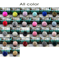 Porte-clés pelucheux doux personnalisable en alliage de métal en forme de boule de renard et fourrure de lapin porte-clés pelucheux fourrure Pom Pom