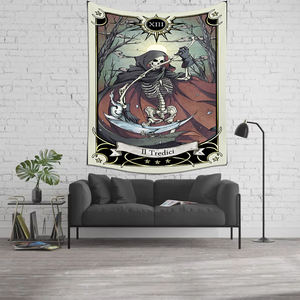 Tapices Decorativos Vintage Personalizados en Blanco y Negro con Patrones de Astrología, Sol, Luna, Brujería, <span class=keywords><strong>Tarot</strong></span> y Espiritualidad, Listos para Enviar - Product Image 3
