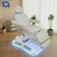 Table de massage électrique moderne pour salon de beauté, avec éponge haute densité, 4 moteurs, lit de spa facial réglable